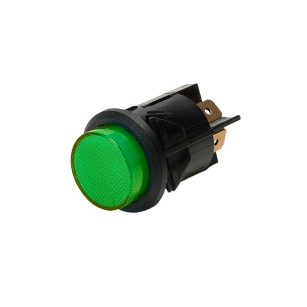 K4 Green LED Push-On Push-Off Switch