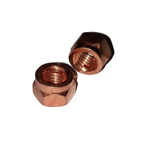 M8 x 1.25 Copper Locking Nuts